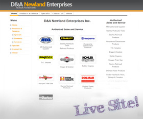 D&A Newland Enterprises website design example